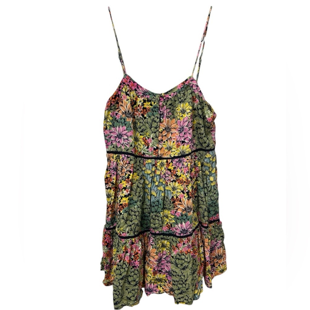 Urban Outfitters Honey Tiered Babydoll Mini Dress | Floral | Size M - Picture 4 of 13